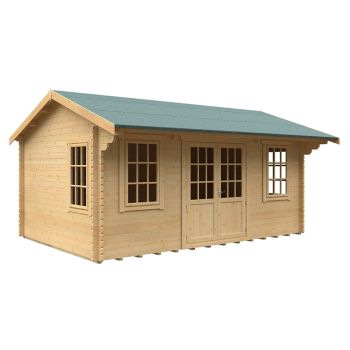 18x12 The Dalton 44mm Cabin - L535 x W355 x H293.2 cm - Solid Wood/Softwood/Pine - Natural