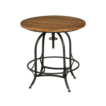 Foundry Round Top Table - Wood/Metal - L80 x W80 x H82 cm - Natural