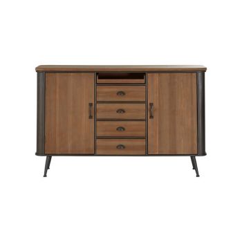 Trinity Four Drawer Cabinet - Metal/Wood - L46 x W159 x H84 cm - Brown