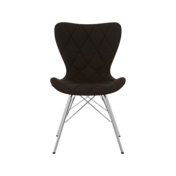 Stockholm Dining Chair - Metal/Synthetic/Wood - L46 x W53 x H87 cm - Black