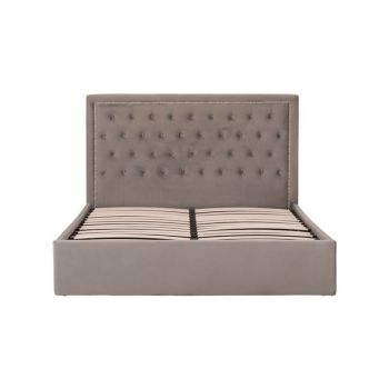 Hannah Kingsize Ottoman Bed - Metal/Wood/Textile - L216 x W158 x H110 cm - Beige