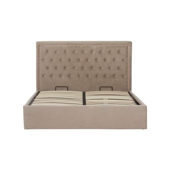 Hannah Double Ottoman Bed - Metal/Wood/Textile - L161 x W145 x H95 cm - Mint Velvet