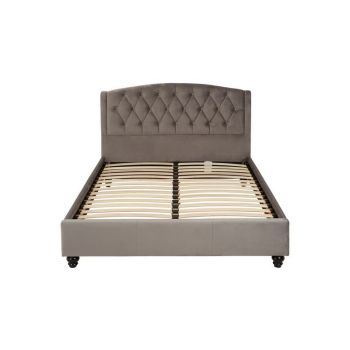 Josephine Steel Shade Double Bed - Wood/Textile - L209 x W147 x H102 cm - Grey