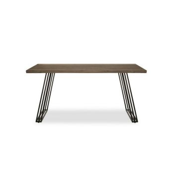 Adele Dining Table - Metal/Wood - L90 x W160 x H76 cm - Brown