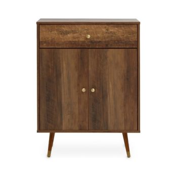 Frida Two Door One Drawer Cabinet - Wood - L35 x W70 x H94 cm - Brown