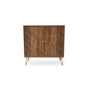 Flori Two Door Sideboard - Metal/Wood - L39 x W80 x H80 cm - Natural