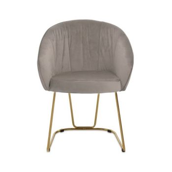 Veneto Dinner Chair - Metal/Textile/Synthetic/Wood - L62 x W60 x H79 cm - Brown