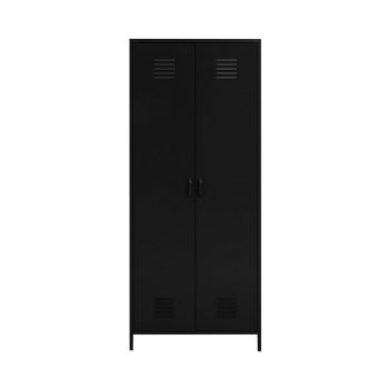 Academy Two Door Wardrobe - Metal - L50 x W76 x H180 cm - Black