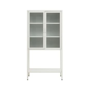 Acier Two Door Cabinet with Shelf - Metal - L35 x W75 x H150 cm - White