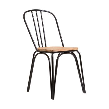 District Dining Chair - Metal/Wood - L55 x W46 x H85 cm - Black