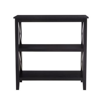 Heritage Three Shelf Bookcase - Wood - L81 x W40 x H81 cm - Black