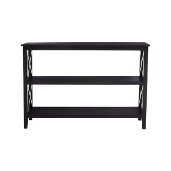 Heritage Three Shelf Large Bookcase - Wood - L40 x W120 x H81 cm - Black