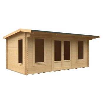 18x10 The Jacob 44mm Cabin - L535 x W295 x H247 cm - Solid Wood/Softwood/Pine - Natural