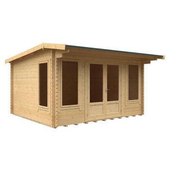 14x12 The Jacob 44mm Cabin - L415 x W355 x H247 cm - Solid Wood/Softwood/Pine - Natural