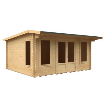 16x14 The Jacob 44mm Cabin - L475 x W415 x H247 cm - Solid Wood/Softwood/Pine - Natural