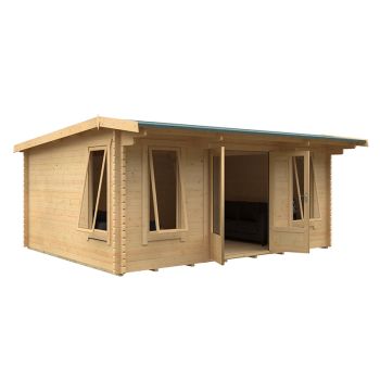 18x14 The Jacob 44mm Cabin - L535 x W415 x H247 cm - Solid Wood/Softwood/Pine - Natural
