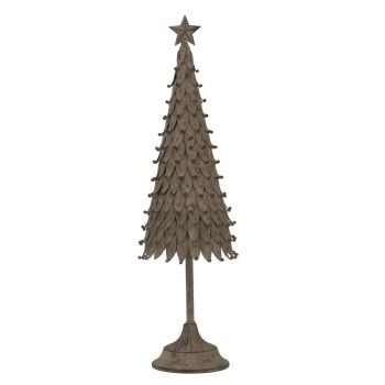 Large Rustic Decorative Tree with Star - Metal - L12 x W17 x H56 cm - Silver