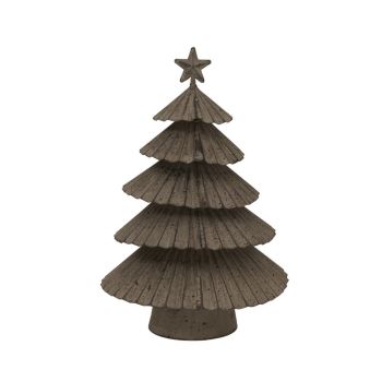 Large Rustic Layered Christmas Tree with Star - Metal - L7 x W16 x H25 cm - Silver