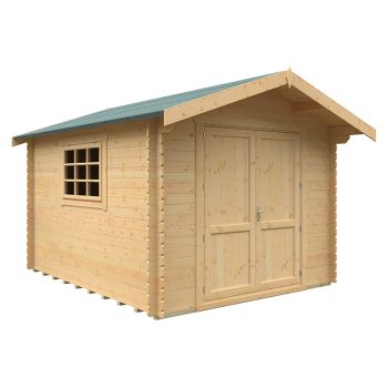 12x10 The Marlborough 28mm Cabin - L355 x W295 x H261.6 cm - Solid Wood/Softwood/Pine - Natural