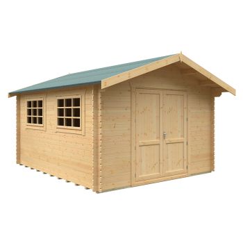 14x14 The Marlborough 28mm Cabin - L415 x W415 x H282.2 cm - Solid Wood/Softwood/Pine - Natural