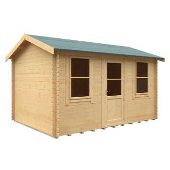 14x10 The Skipton 28mm Cabin - L415 x W295 x H272.6 cm - Solid Wood/Softwood/Pine - Natural