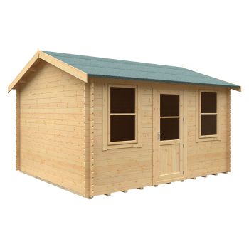 14x12 The Skipton 28mm Cabin - L415 x W355 x H282.9 cm - Solid Wood/Softwood/Pine - Natural