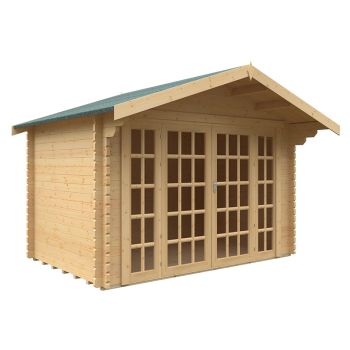 8x12 Balmoral 44mm Cabin - L235 x W355 x H271.9 cm - Solid Wood/Softwood/Pine - Natural