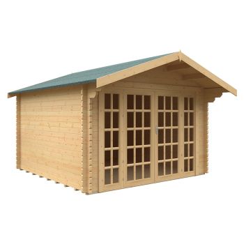12x12 Balmoral 44mm Cabin - L355 x W355 x H271.9 cm - Solid Wood/Softwood/Pine - Natural