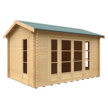 14x10 Bamber 44mm Cabin - L415 x W295 x H272.6 cm - Solid Wood/Softwood/Pine - Natural