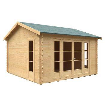 14x14 Bamber 44mm Cabin - L415 x W415 x H293.2 cm - Solid Wood/Softwood/Pine - Natural