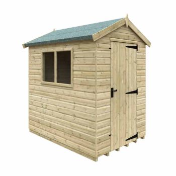 7 x 5 Feet Apex Premier 16mm Shed - Solid Wood/Softwood/Pine - L205 x W145 x H235.3 cm - Green