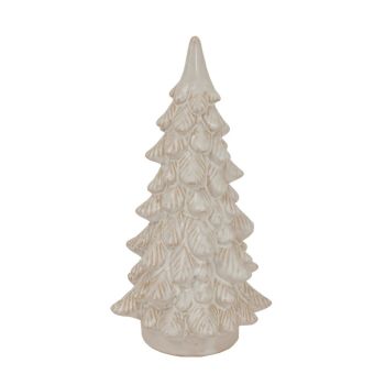 Medium Alora Snowy Christmas Tree - Ceramic - L11 x W11 x H23 cm - White