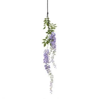 Large Purple Wisteria Spray (Single Stem Flower) - Plastic - Height 180 cm - Green