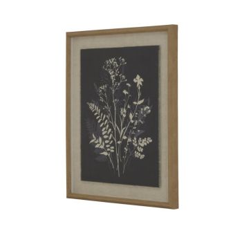 Flora & Fauna Collection Grove on Linen in Beaded Frame - Glass - L2 x W40 x H50 cm - White