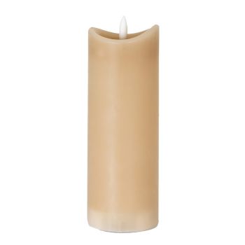 Luxe Collection Natural Glow 2.75x8 Melted LED Candle - Plastic - L7 x W7 x H20 cm - Taupe