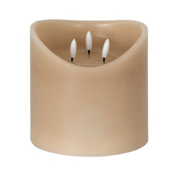 Luxe Collection Natural Glow 6x6 Melted LED Candle - Plastic - L15 x W15 x H15 cm - Taupe