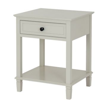Belmont Collection 1 Drawer Side Table - Wood - L43 x W48 x H59 cm - White