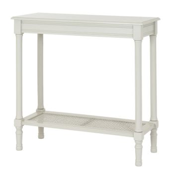 Belmont Rattan Collection Console Table - Wood - L35 x W80 x H80 cm - White