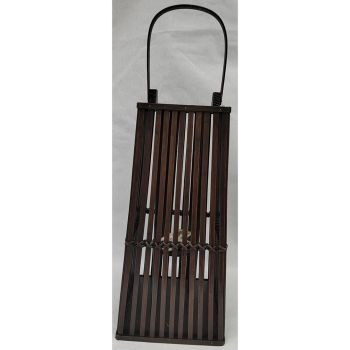 Medium Silo Lantern with Glass Holder - Wicker - L30 x W30 x H67 cm