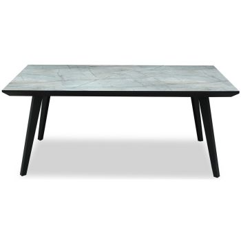 Stellen Indoor Rectangular Dining Table - Metal - L90 x W180 x H76 cm - Black