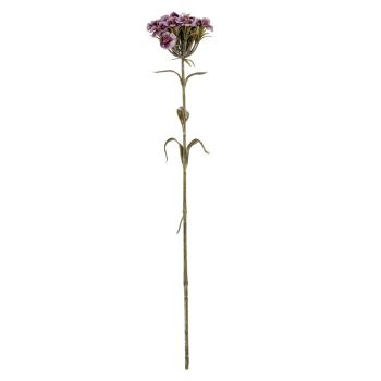 Purple Dianthus Spray Artificial Flower - Plastic - L14 x W14 x H55 cm - Purple
