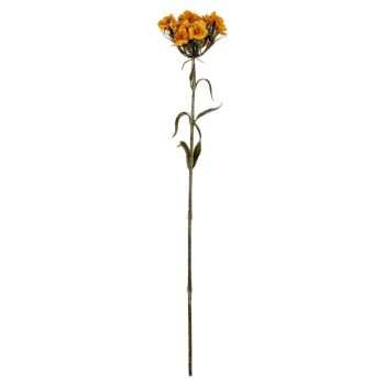 Yellow Dianthus Spray Artificial Flower - Plastic - L14 x W14 x H55 cm - Yellow