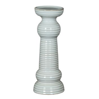 Sile Medium Pillar Candle Holder - Ceramic - L11 x W11 x H31 cm - White