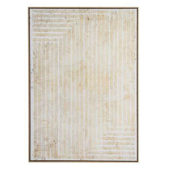 Tellura Hand Painted Canvas in Frame - Wood - L3 x W100 x H140 cm - Multi-Coloured