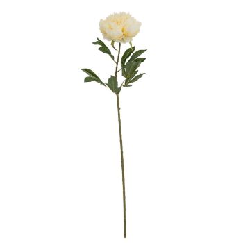 Large Buttermilk Double Peony Stem Artificial Flower - Plastic - L19 x W19 x H95 cm - Cream