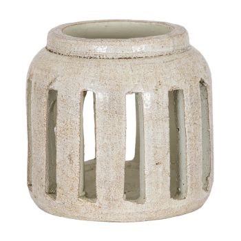 Tarn Collection Medium Candle Holder - Ceramic - L20 x W20 x H19 cm - White