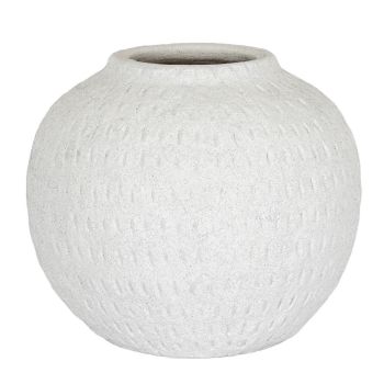 Ashen Large Round Vase - Ceramic - L23 x W23 x H20 cm - White