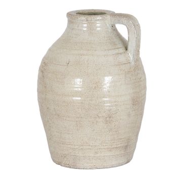 Tarn Collection Medium Jug with Handle - Ceramic - L16 x W16 x H23 cm - White