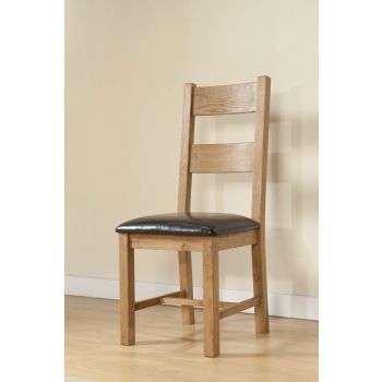 Shrewsbury Dining Rustic Chairs - (Pair) PU - L45 x W53 x H105 cm