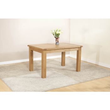 Shrewsbury Dining Table with 2 Extensions (Extends To 198cm) - L90 x W132 x H76 cm - Oak